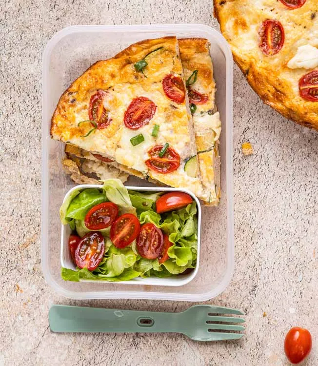 Frittata met kalkoen en groenten