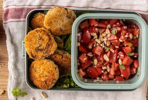 Gierstburgers met champignons en kaas