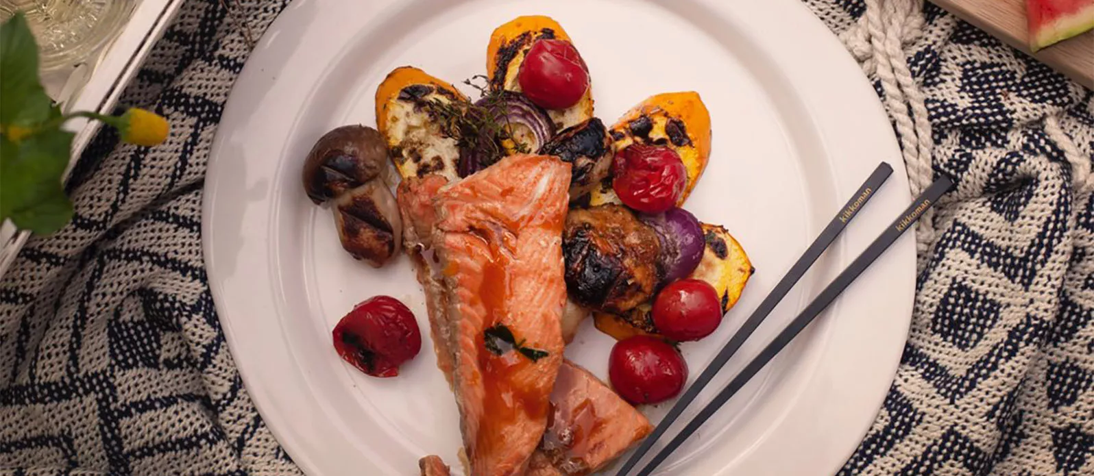 Gemarineerde gegrilde zalm