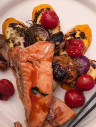 Gemarineerde gegrilde zalm