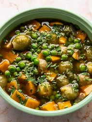 Erwtensoep met zoete aardappel
