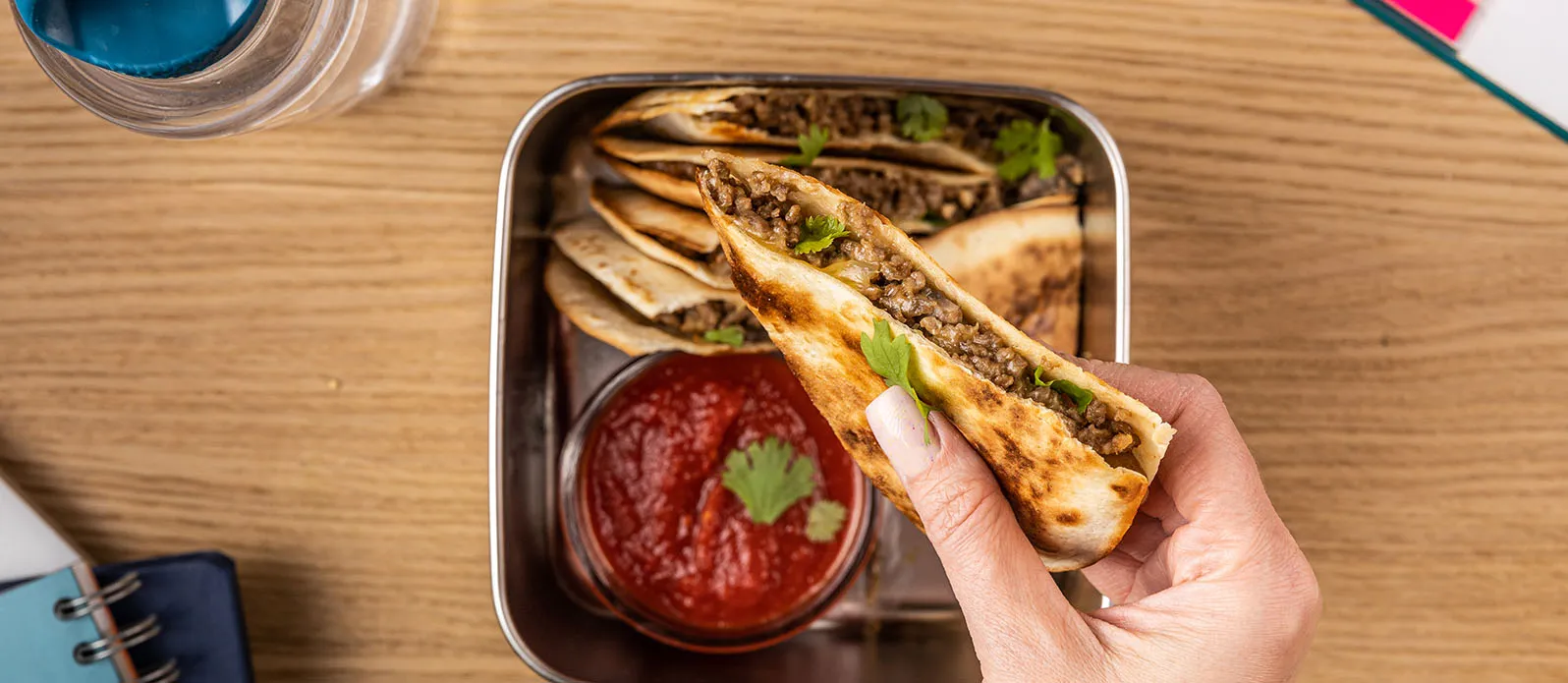 Quesadilla van rundvlees en champignons