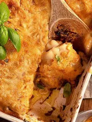 Lasagne met gekruid rundvlees en spinazie