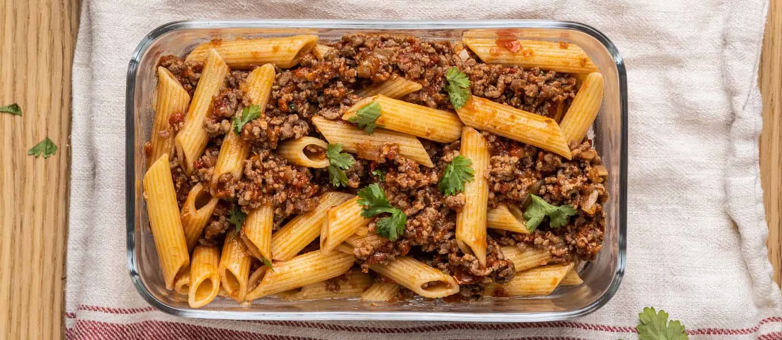 Pasta bolognese met sojasaus