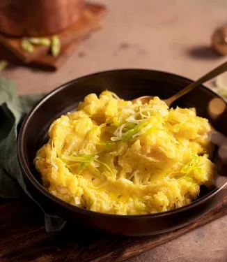 Stamppot van aardappel, pastinaak en prei