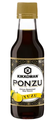 Kikkoman Ponzu - een Mengsel van Sojasaus, Azijn en Yuzusap Kikkoman Ponzu - een Mengsel van Sojasaus, Azijn en Yuzusap