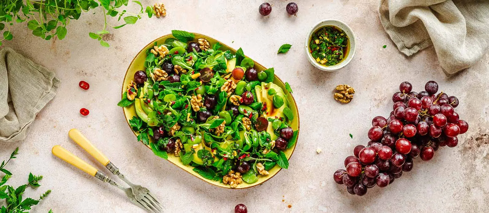 Avocadosalade met druiven