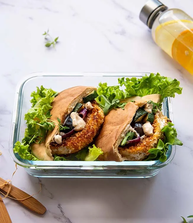 Cheesy pitabrood met camembert & groente