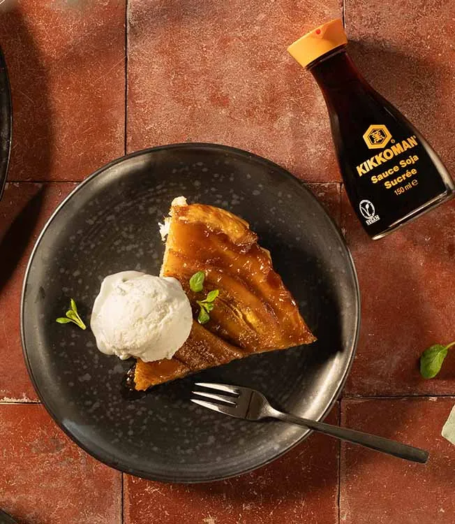 Tarte tatin met banaan en zoete sojasaus
