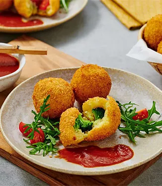 Groentekroketten met tomaten-sojasaus
