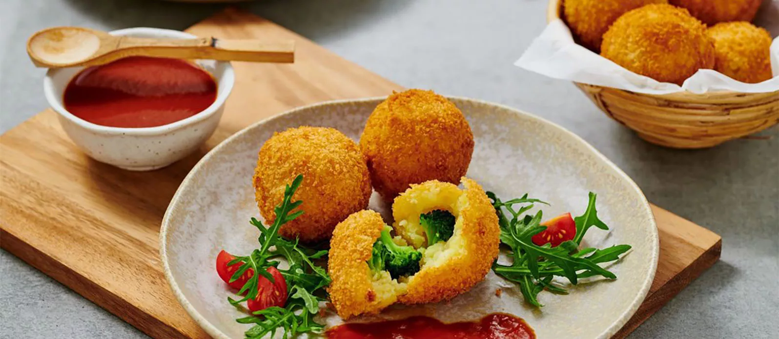 Groentekroketten met tomaten-sojasaus