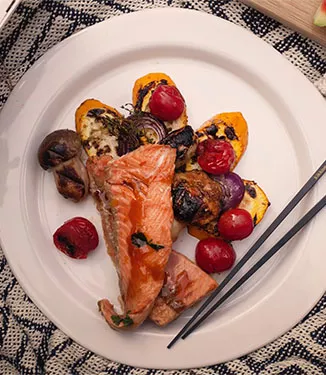 Gemarineerde gegrilde zalm