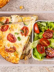 Frittata met kalkoen en groenten