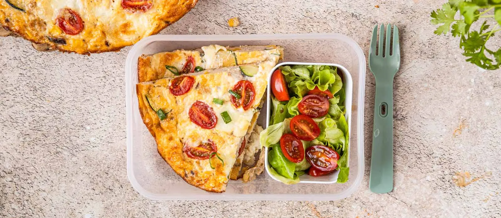 Frittata met kalkoen en groenten