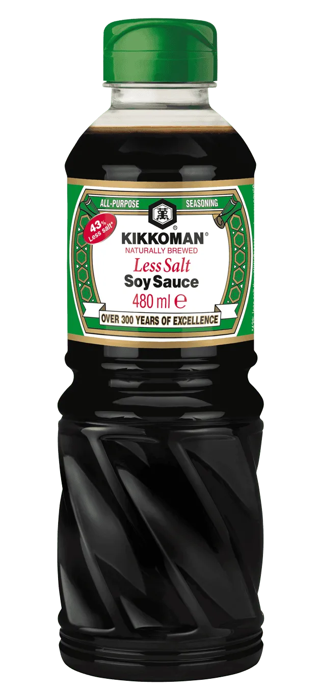 Kikkoman Natuurlijk Gebrouwen Sojasaus Met Minder Zout 480 ml