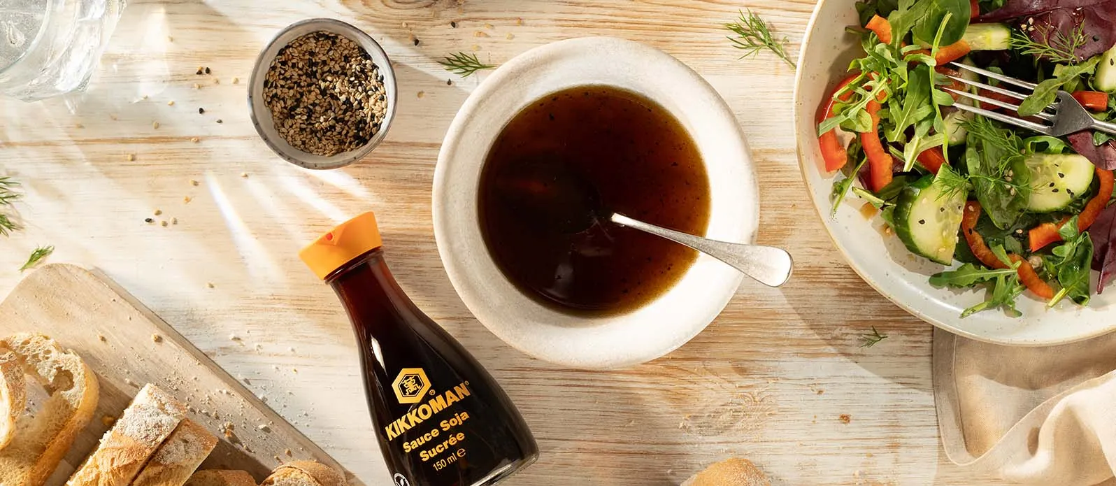 Vinaigrette van zoete sojasaus en sesam
