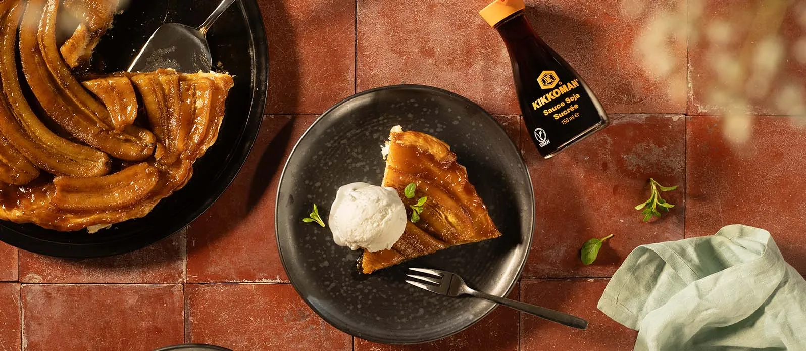 Tarte tatin met banaan en zoete sojasaus