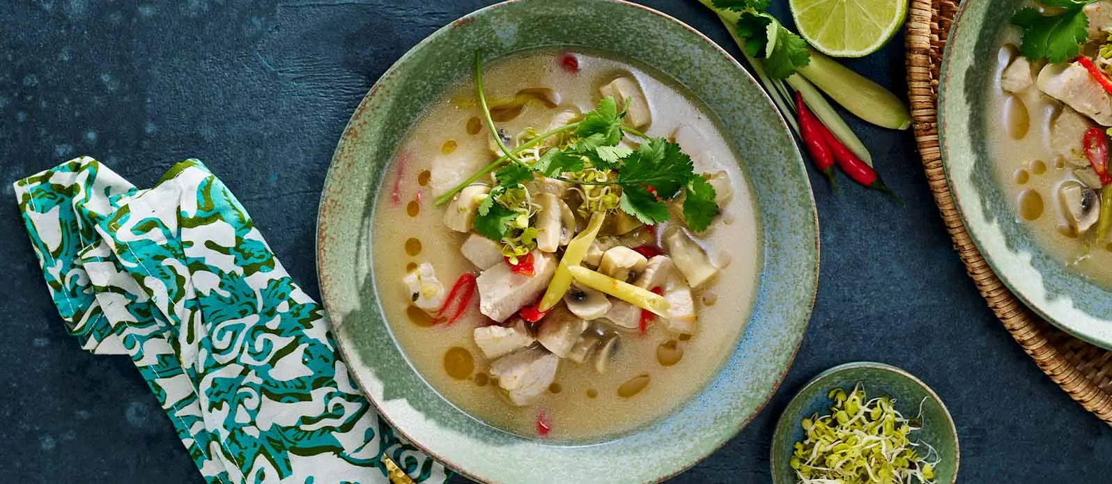 Tom kha gai met kip