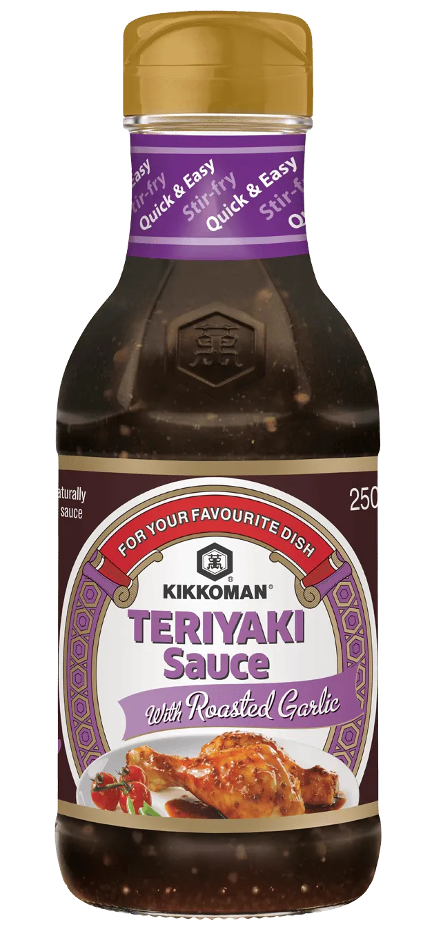 Kikkoman Teriyaki Saus met Geroosterde Knoflook 250ml fles