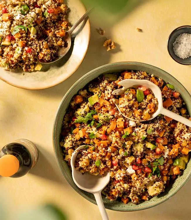 Regenboogsalade met quinoa & kaas