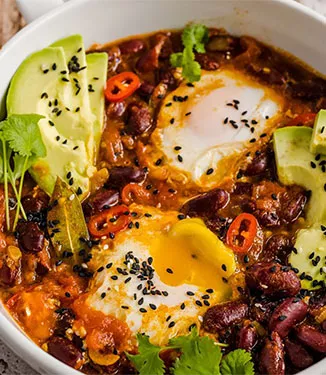 Shakshuka in Mexicaanse stijl